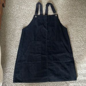Super cute black corduroy overall dress!
